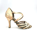 Load image into Gallery viewer, CAROLIN QC (Marea L14) - Woman&#39;s Shoe in Flesh Satin Silk With Boreal Swarovski and Spool Heel / Slim Latin
