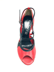 Load image into Gallery viewer, Malena (4400) - Scarpa da Donna in Pelle Rossa e Pelle Nera
