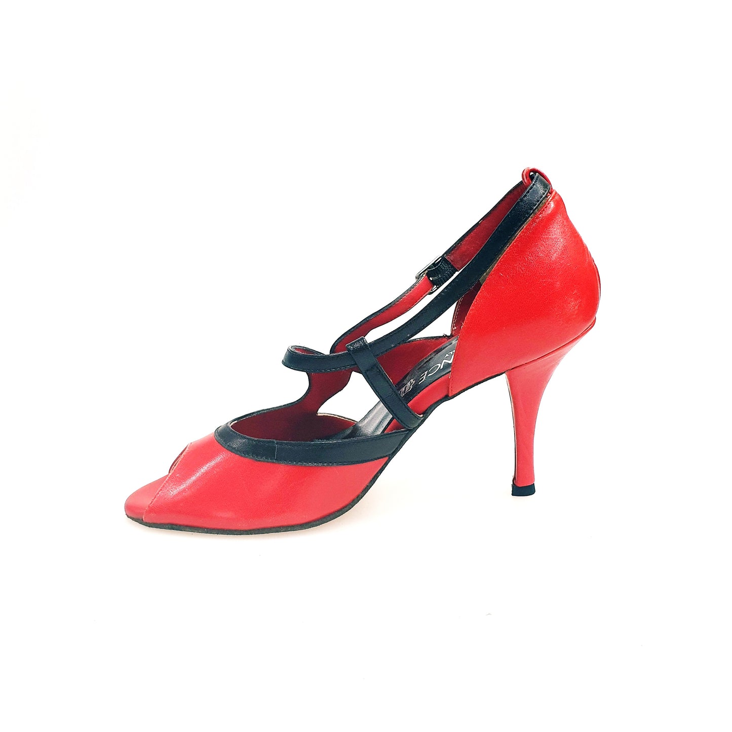 Scarpa da donna Malena (4400) in pelle rossa e nera, modello elegante con design moderno, marca Outlet.
