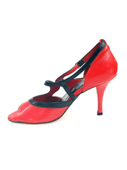 Load image into Gallery viewer, Malena (4400) - Scarpa da Donna in Pelle Rossa e Pelle Nera
