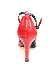 Load image into Gallery viewer, Malena (4400) - Scarpa da Donna in Pelle Rossa e Pelle Nera
