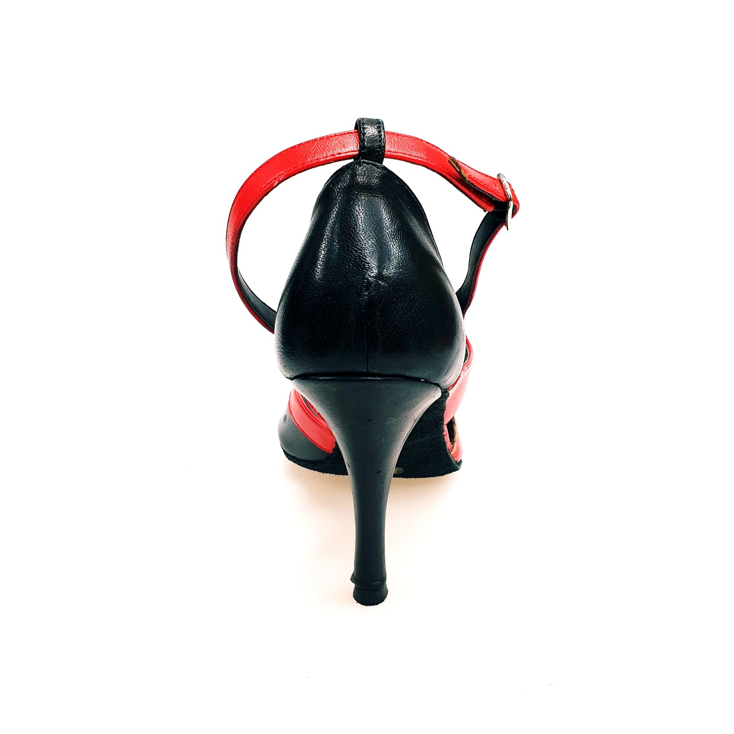 Scarpa da donna Wish Dance Shop Malena 4400 in pelle nera e rossa con tacco glitter nero, elegante e alla moda