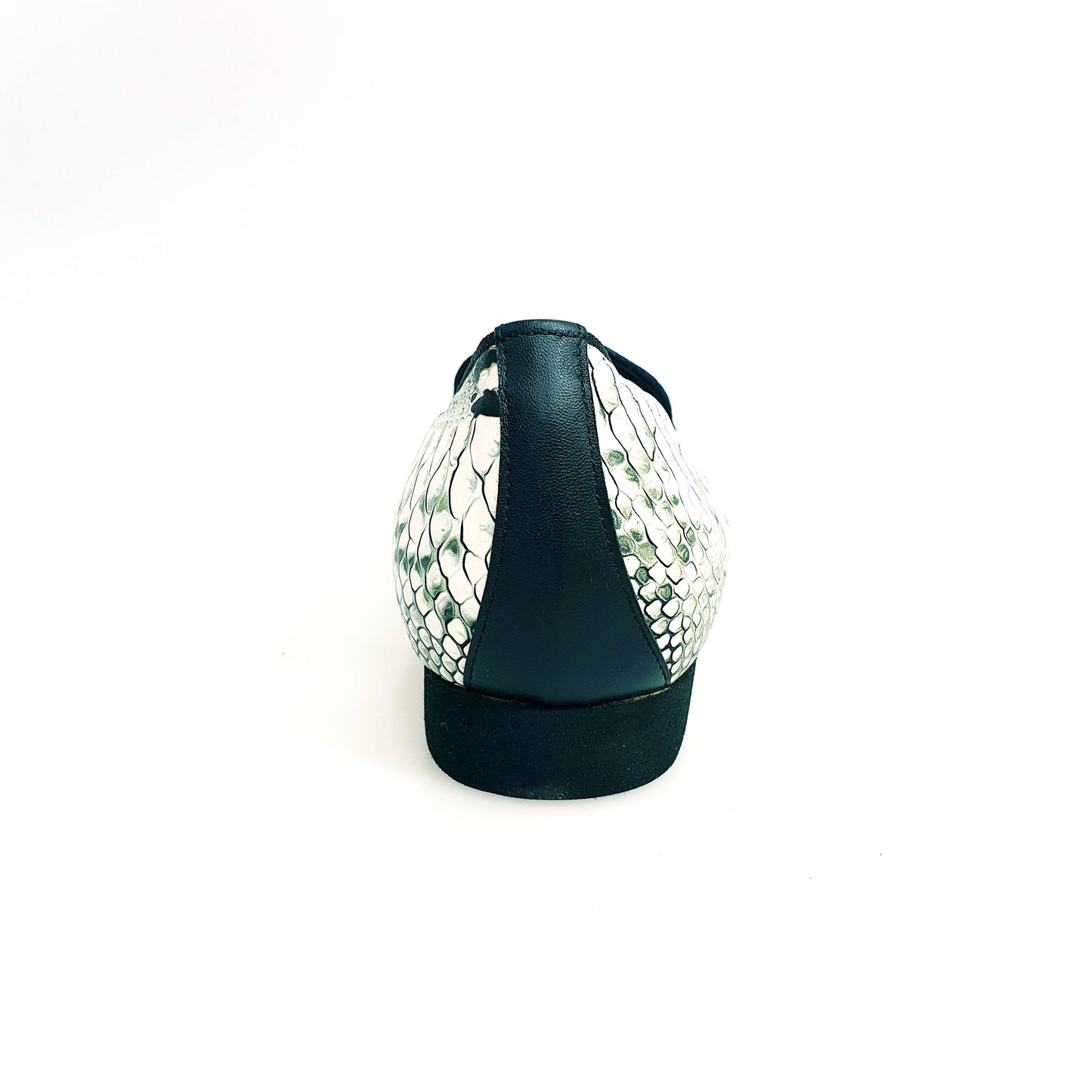 Mocassino Morelia MS20 in pitone bianco e verde, scarpe eleganti in pelle con forma lunga, Wish Dance Shop