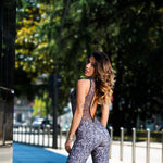 Load image into Gallery viewer, ALESSIA Python Zip (Denise) - Jumpsuit in Breathable Microfibre Bielastic Shaping Containment Python Design Gray
