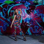 Load image into Gallery viewer, DENISE Fantasy Zip - Jumpsuit in Microfibra Traspirante Bielastica Modellante Contenitivo containment Fantasia Picasso multicolor

