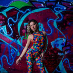 Load image into Gallery viewer, DENISE Fantasy Zip - Jumpsuit in Microfibra Traspirante Bielastica Modellante Contenitivo containment Fantasia Picasso multicolor
