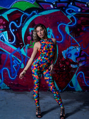 Load image into Gallery viewer, DENISE Fantasy Zip - Jumpsuit in Microfibra Traspirante Bielastica Modellante Contenitivo containment Fantasia Picasso multicolor
