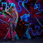 Load image into Gallery viewer, DENISE Fantasy Zip - Jumpsuit in Microfibra Traspirante Bielastica Modellante Contenitivo containment Fantasia Picasso multicolor

