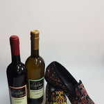 Load image into Gallery viewer, Samakaka Yellow (800PW) - Men&#39;s Loafer in Black Suede with Black Swarovski and White Red and Yellow Studs Samakaka Style
