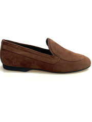 Carica immagine nella Galleria, ROMEO (800K) - Mocassino in Camoscio Marrone Bruciato cuciture Marrone scuro
