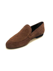 Carica immagine nella Galleria, ROMEO (800K) - Mocassino in Camoscio Marrone Bruciato cuciture Marrone scuro
