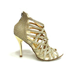 Load image into Gallery viewer, Intrigo (780) - Scarpa da Donna in Glitter Platino con Tacco a Spillo Laminato oro Platino

