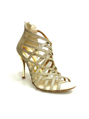 Load image into Gallery viewer, Intrigo (780) - Scarpa da Donna in Glitter Platino con Tacco a Spillo Laminato oro Platino
