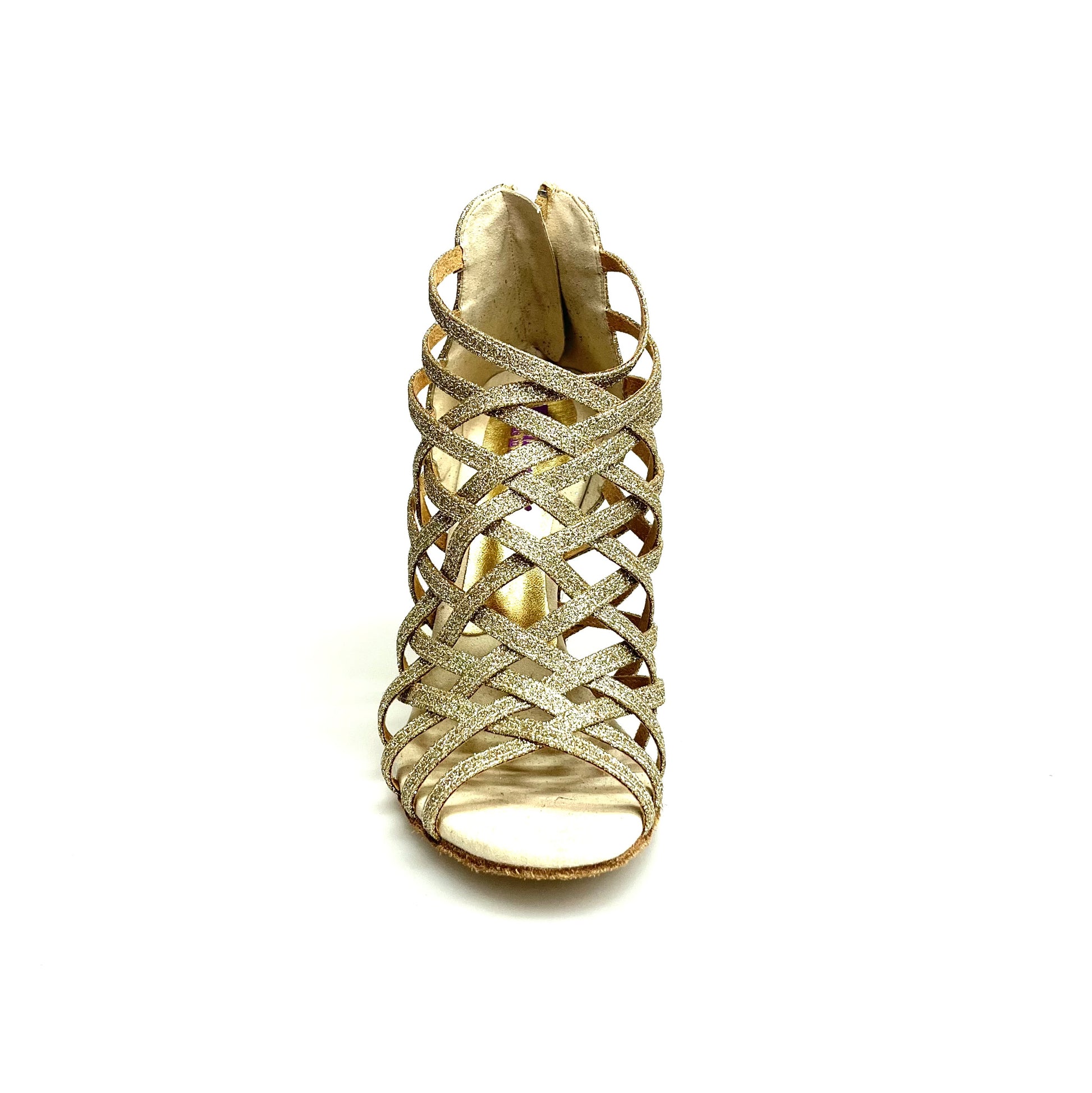 Sandali donna Intrigo 780 Wish Dance Shop in glitter platino con tacco a spillo laminato oro platino, elegante e brillante