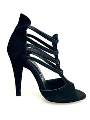 Load image into Gallery viewer, Lilith (460) - Sandalo da Donna in Camoscio Nero con Tacco alto a Spillo Largo
