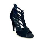 Load image into Gallery viewer, Lilith (460) - Sandalo da Donna in Camoscio Nero con Tacco alto a Spillo Largo
