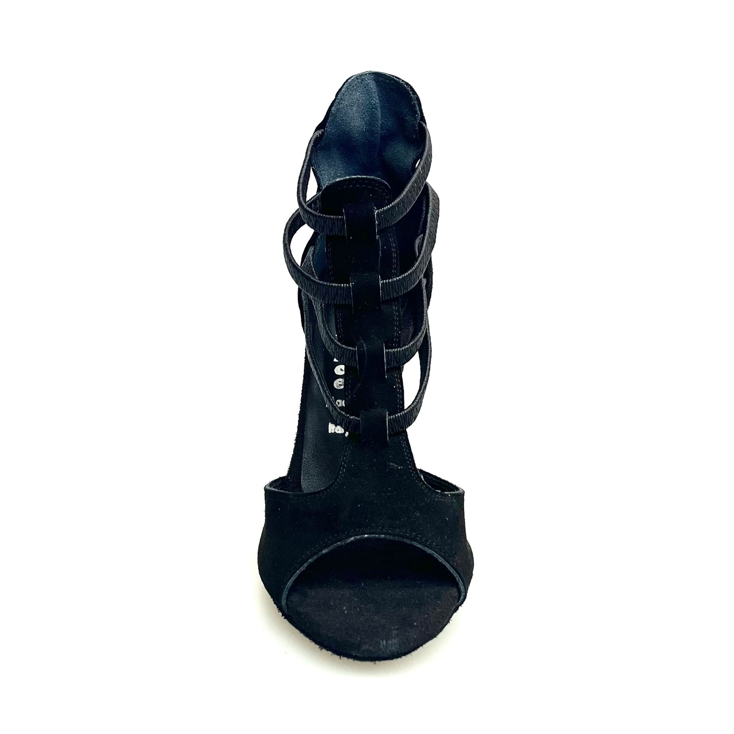 Sandalo donna Lilith in camoscio nero con tacco alto a spillo largo, Wish Dance Shop, immagine dettagliata