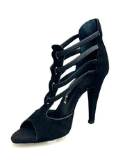 Load image into Gallery viewer, Lilith (460) - Sandalo da Donna in Camoscio Nero con Tacco alto a Spillo Largo
