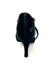 Load image into Gallery viewer, Ely QC (32QC) - Women&#39;s Basic Shoe in Black Satin with memorex Cushion and Crossed Strap on the Foot Neck
