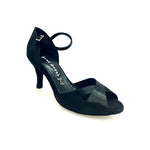 Carica immagine nella Galleria, Ely QA (32QA B ) - Scarpa da Ballo Basica da Donna in Raso Nero e Cinturino singolo con Tacco Stiletto
