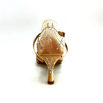 Carica immagine nella Galleria, CAROLIN QC (Marea L14) - Scarpa Da Donna Linea Biflex in Raso Seta Carne Con Swarovski Boreali e Tacco a Rocchetto/Slim Latino Basso
