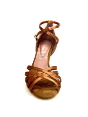 Load image into Gallery viewer, Andromaca Vegan QC (45QC) Without Net - Vegan Shoe in Bronze Satin with Gommina Flex bottom
