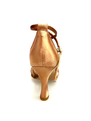 Load image into Gallery viewer, Andromaca Vegan QC (45QC) Without Net - Vegan Shoe in Bronze Satin with Gommina Flex bottom
