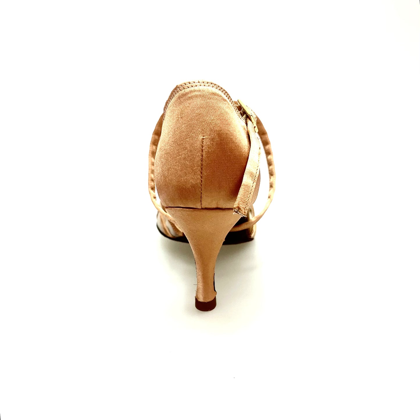 Scarpa Wishdance Melany QC donna in raso carne con retina, tacco stiletto, cinturino incrociato e cuscino memorex, vista frontale.
