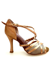 Carica immagine nella Galleria, Melany QC (45R QC) - Scarpa Basica Da donna in Raso Carne con Retina con Cuscino memorex e Cinturino Incrociato sul Collo Piede con Tacco Rocchettino
