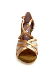 Carica immagine nella Galleria, Melany QC (45R QC) - Scarpa Basica Da donna in Raso Carne con Retina con Cuscino memorex e Cinturino Incrociato sul Collo Piede con Tacco Rocchettino
