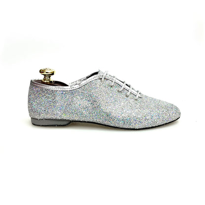 Scarpa Jazz Wish Dance Shop Jazz 03 in Prisma Silver, con dettagli lucidi e design elegante, visibile dall'immagine.