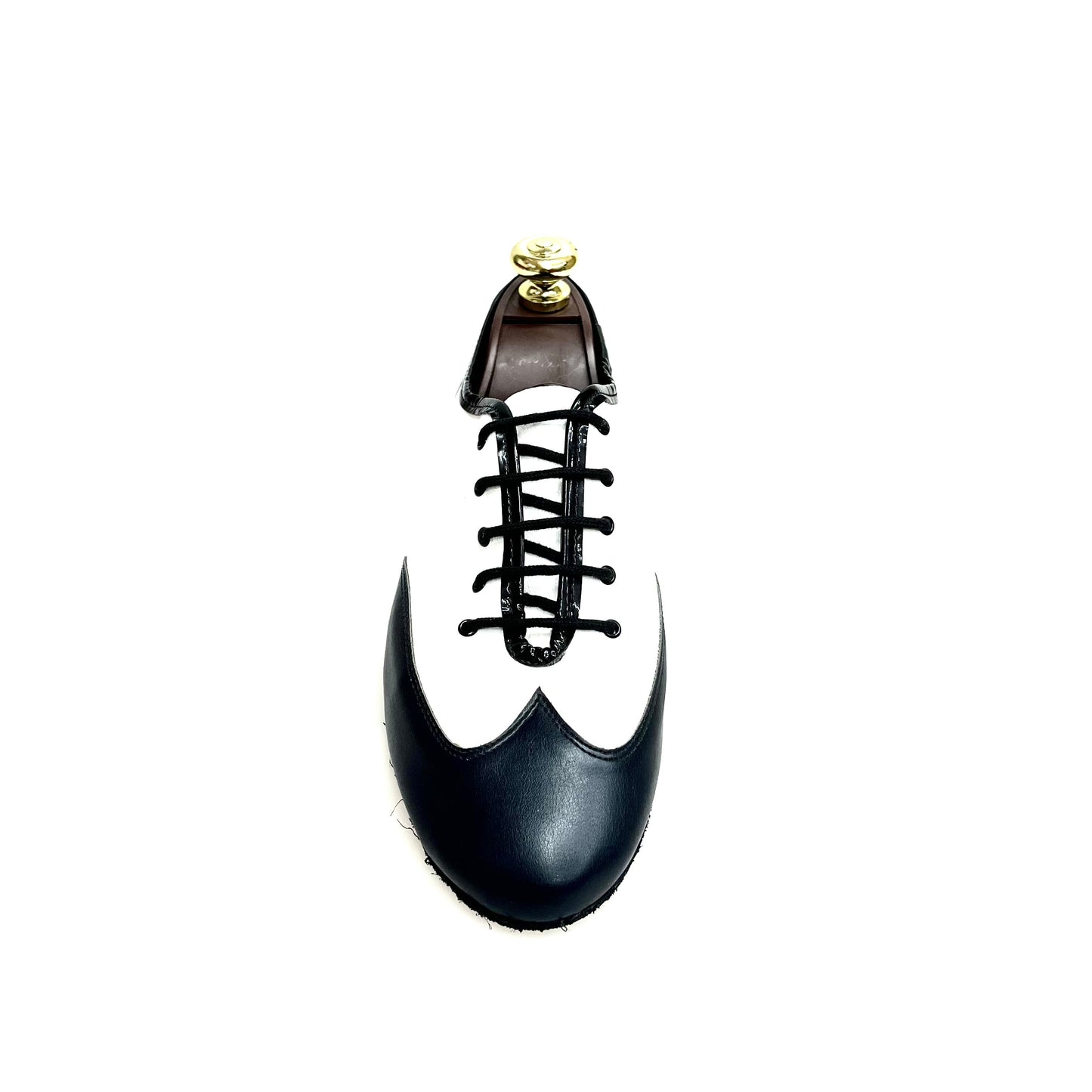 Scarpe da jazz EL MAMBO Wish Dance Shop blu notte e bianco, pelle per allenamento, suola flessibile e design elegante.
