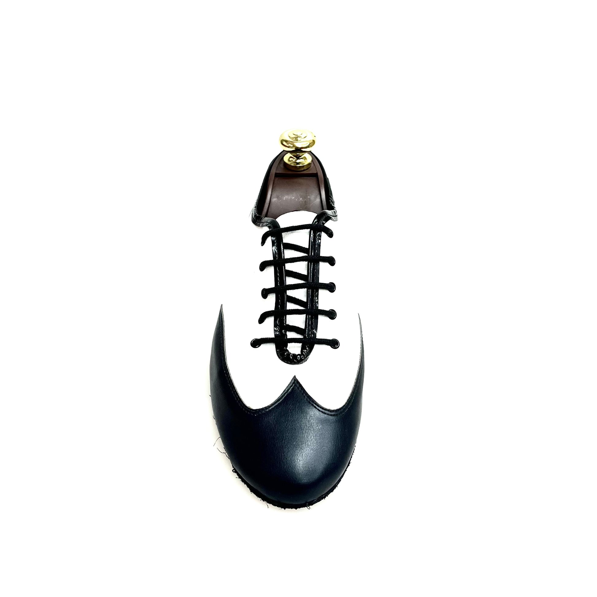 Scarpe da jazz EL MAMBO Wish Dance Shop blu notte e bianco, pelle per allenamento, suola flessibile e design elegante.