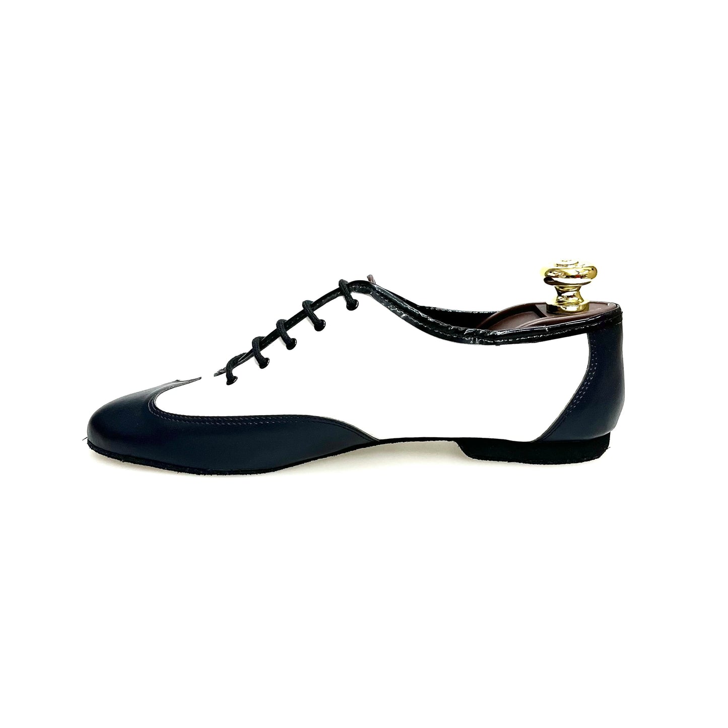 Scarpa da jazz EL MAMBO J06L Wish Dance Shop in pelle blu notte e bianca, ideale per allenamento e performance di danza jazz.