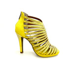 Load image into Gallery viewer, ELSY Plus (LP7) - Sandalo a Tronchetto Da Donna in Morbido Camoscio Giallo Con Swarovski Boreali con Plateau Flex e Tacco Alto a Spillo Largo
