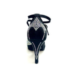 Load image into Gallery viewer, Deluxe Butterfly (LP2) - Scarpa da Ballo in Raso Seta Nera con Swarovski Tacco Basso a Spillo Largo e Plateau Flex
