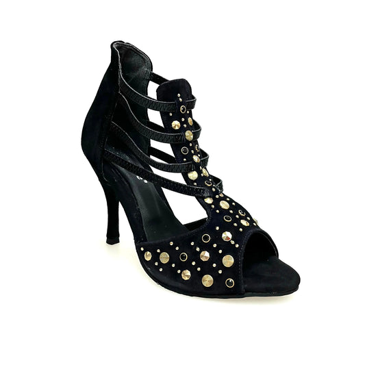 Sandalo da Donna in Camoscio Nero Swann Elizabeth Pirata Wish Dance, vista laterale