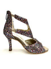 Carica immagine nella Galleria, Nina Kristall - Sandalo da Donna in Kristal Multicolor Foderato in Pelle tacco sottile a Rocchettino
