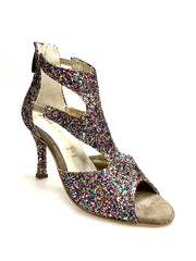 Carica immagine nella Galleria, Nina Kristall - Sandalo da Donna in Kristal Multicolor Foderato in Pelle tacco sottile a Rocchettino
