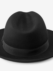 Load image into Gallery viewer, Fedora - Cappello in Feltro di lana Nero Fascia Nera foderato in raso
