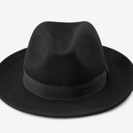 Load image into Gallery viewer, Fedora - Cappello in Feltro di lana Nero Fascia Nera foderato in raso
