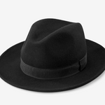 Load image into Gallery viewer, Fedora - Cappello in Feltro di lana Nero Fascia Nera foderato in raso

