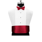 Carica immagine nella Galleria, Set per Smoking Fusciacca/Pochette/Papillone di colore Bordeaux
