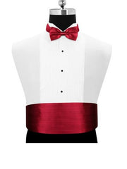 Carica immagine nella Galleria, Set per Smoking Fusciacca/Pochette/Papillone di colore Bordeaux
