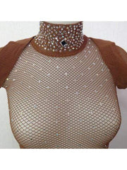 Load image into Gallery viewer, Swarovski Tuta Dolcevita Professionale in Rete con Swarovski Luxury
