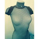 Load image into Gallery viewer, Swarovski Tuta Dolcevita Professionale in Rete con Swarovski Luxury
