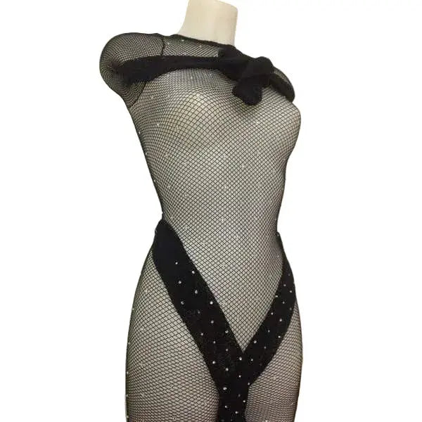 Tutina a rete professionale Wish Dance Swarovski con Swarovski Boreali, cristalli, piede rinforzato e soletta modellante.