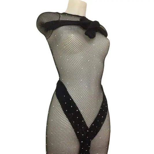 Tutina a rete professionale Wish Dance Swarovski con Swarovski Boreali, cristalli, piede rinforzato e soletta modellante.