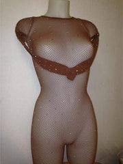 Carica immagine nella Galleria, Swarovski Tuta Professionale in Rete con Swarovski e Occhiello
