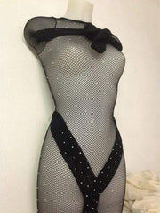 Carica immagine nella Galleria, Swarovski Tuta Professionale in Rete con Swarovski e Occhiello
